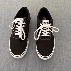 van’s 721356 men’s black/white canvas sneakers lace up size 10.5 GREAT! Z-2